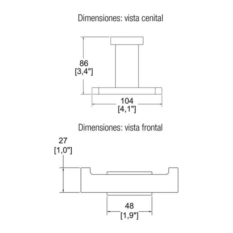 Gancho doble 16106 Vertika