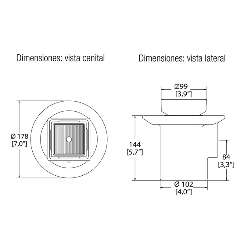 Coladera rebosadero para inserto cerámico 24-CHLI