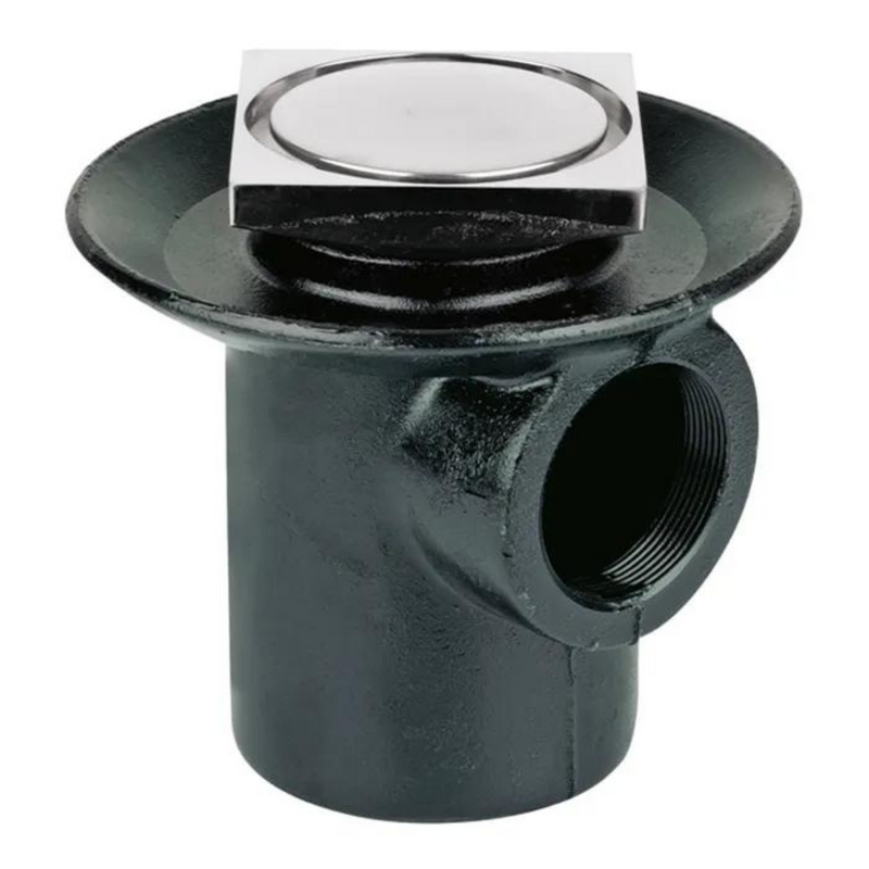 Coladera para piso cuadrada tapa redonda 24-CHL