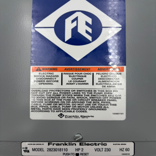 Caja Control Para Motor F.E. 2HP 230V