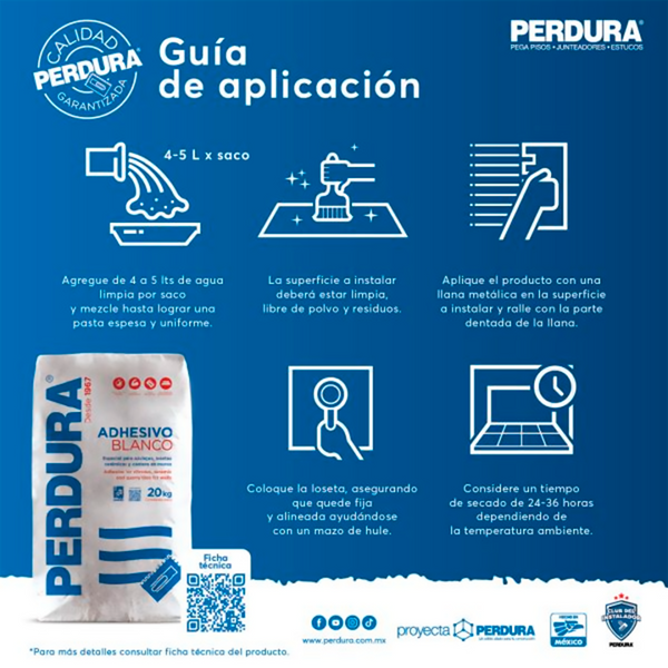 Adhesivo blanco Perdura 20 kg
