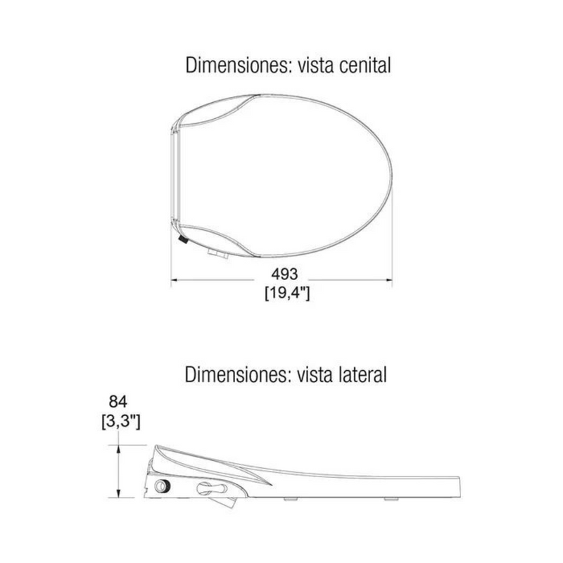 Asiento para inodoro mecánico tipo bidet ATM Blanco