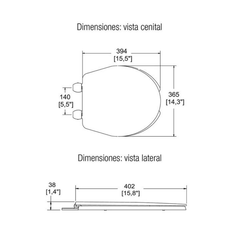 Asiento para inodoro redondo ATR-1 blanco