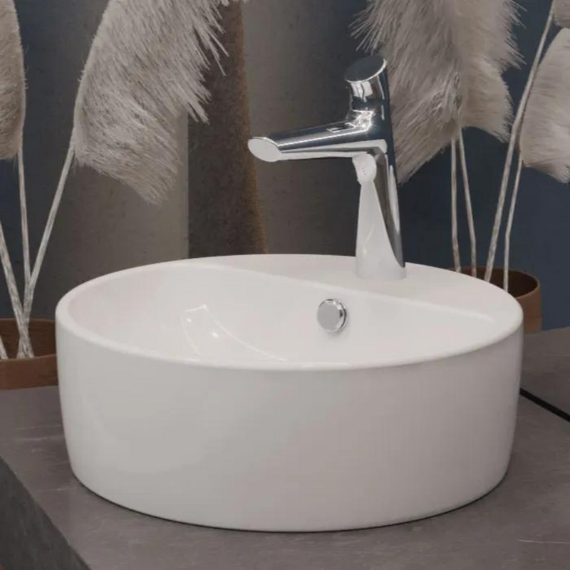 Lavabo sobreponer con rebosadero LV Morea 1 blanco