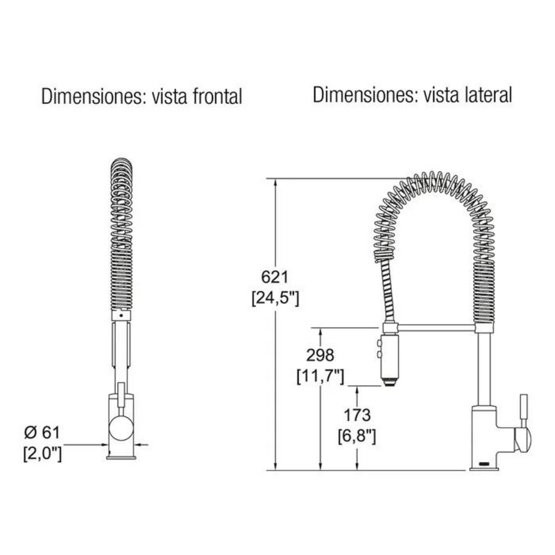 Monomando de cocina con sistema anticalcareo E-305 cromo