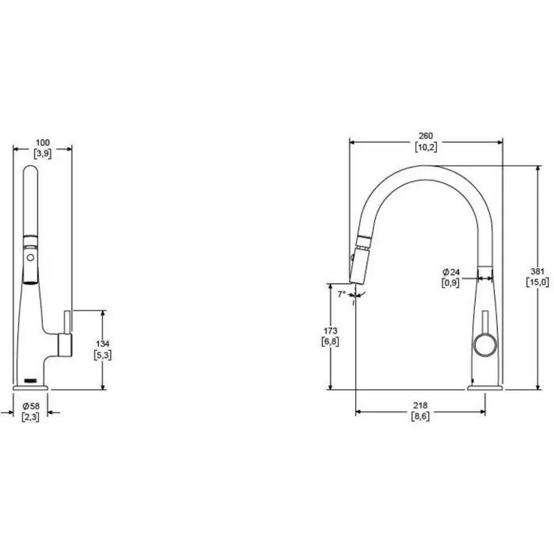 Monomando para cocina cuello giratorio 360° E-309 cromo