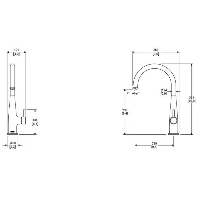 Monomando para cocina chorro fijo E-310