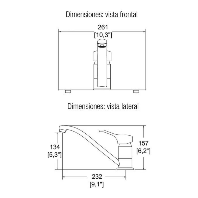 Monomando de cocina cuello giratorio E-34 cromo