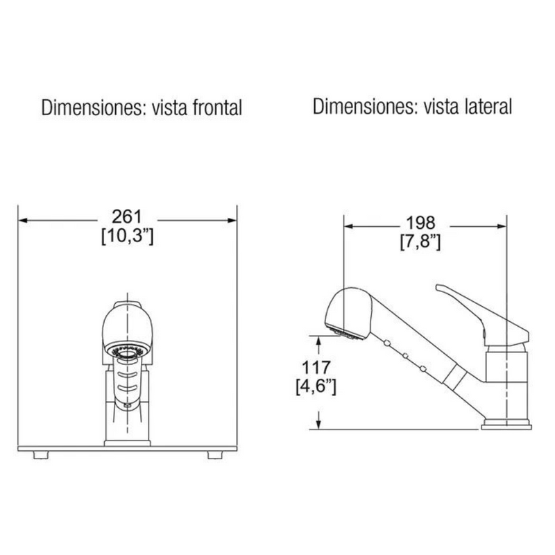 Monomando de cocina cabezal retráctil E-39 cromo