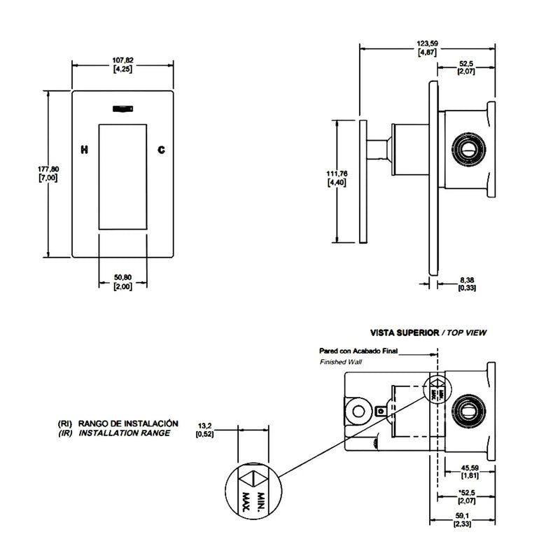 Monomando para llave o tina E-712 Maxima Cromo