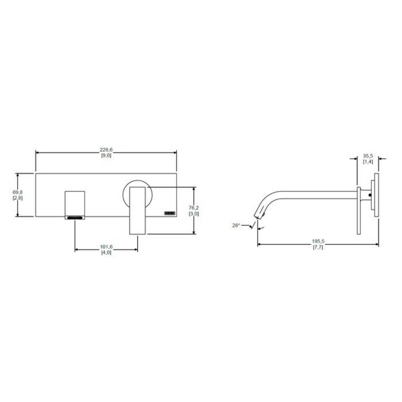 Monomando para lavabo a pared EP-3007-EB Vertika