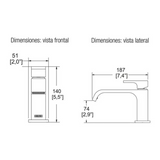 Monomando para lavabo con contra EP-905 Cromo Vertika