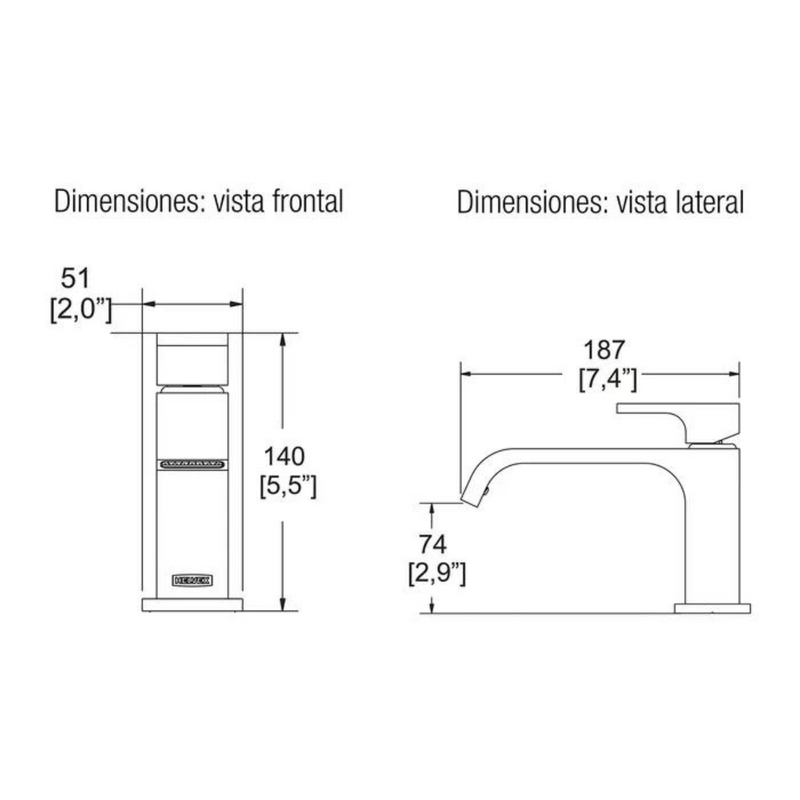 Monomando para lavabo con contra EP-905 Cromo Vertika