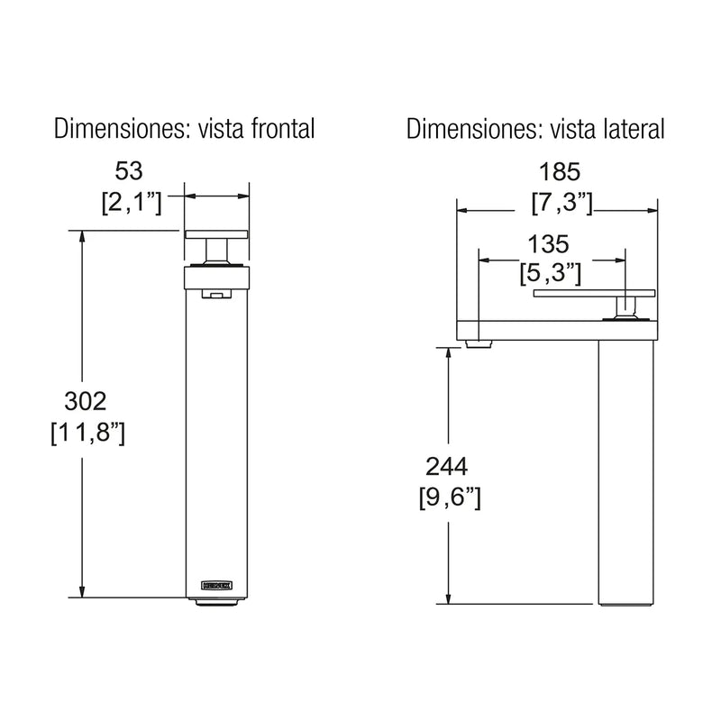 Monomando para lavabo alto EP-933 Cromo