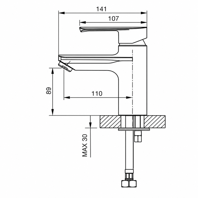 Mezcladora Corta Para Lavabo FB1001BL
