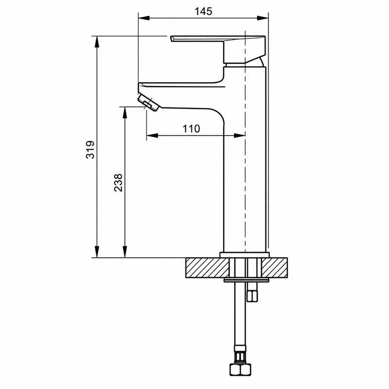 Mezcladora Larga Para Lavabo Ovalin FB1002BL