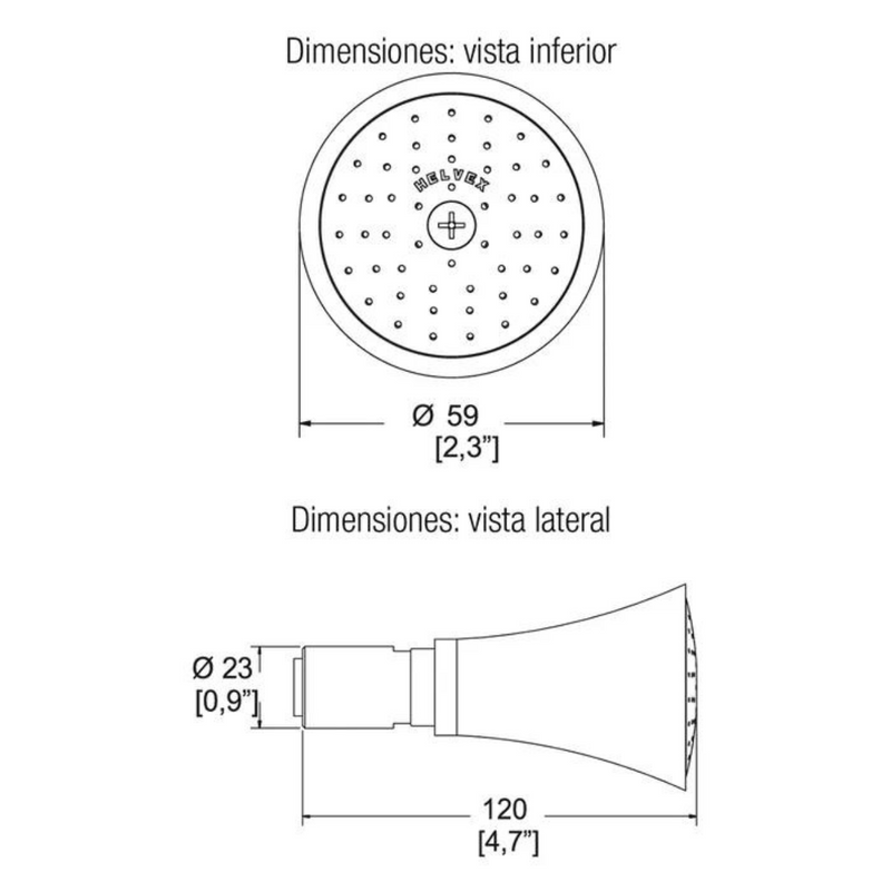 Regadera de chorro fijo H-102 cromo