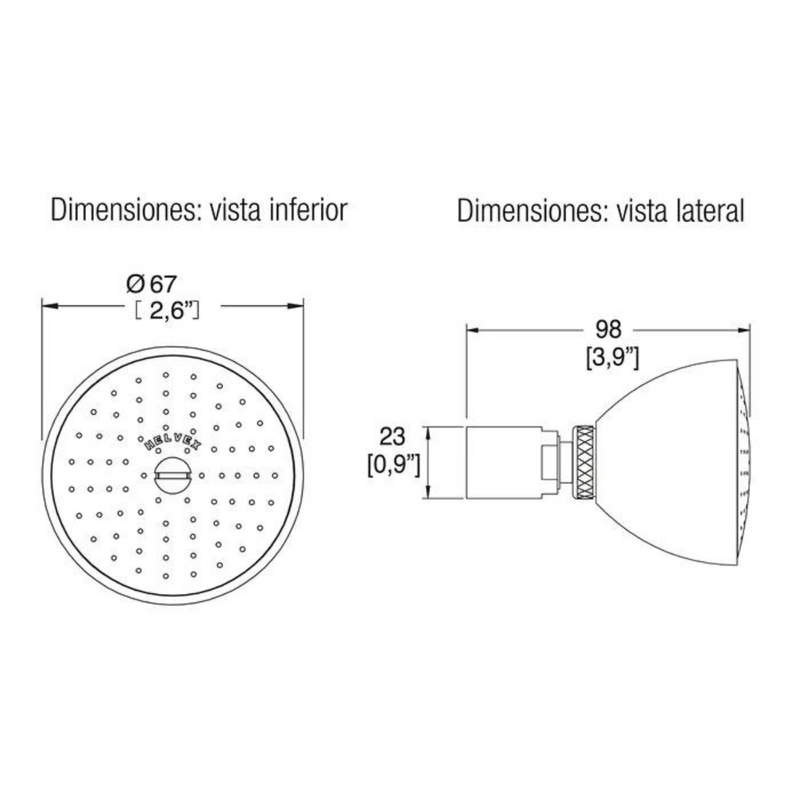 Regadera de chorro fijo H-600 cromo