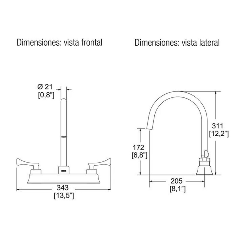 Mezcladora para fregadero albatros HM-37 cromo