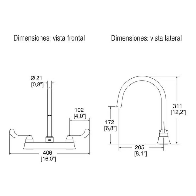 Mezcladora de cocina cuello giratorio HM-38 cromo