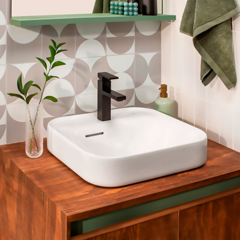 Lavabo sobre cubierta Charmant blanco con rebosadero