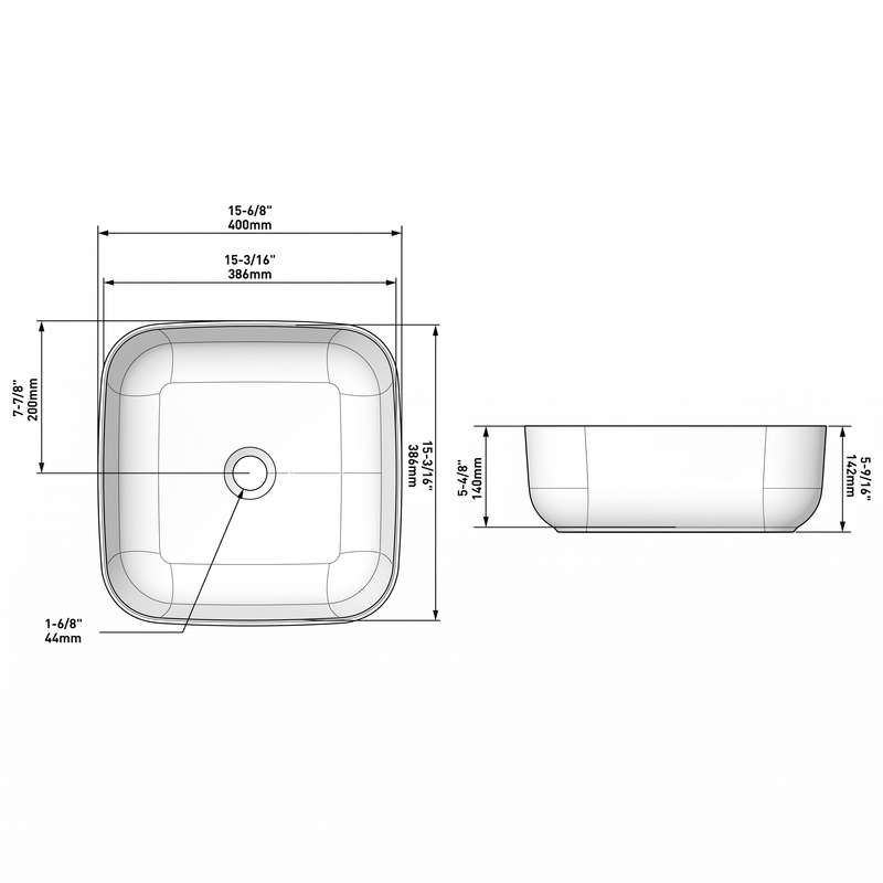 Lavabo sobreponer sin rebosadero vestige
