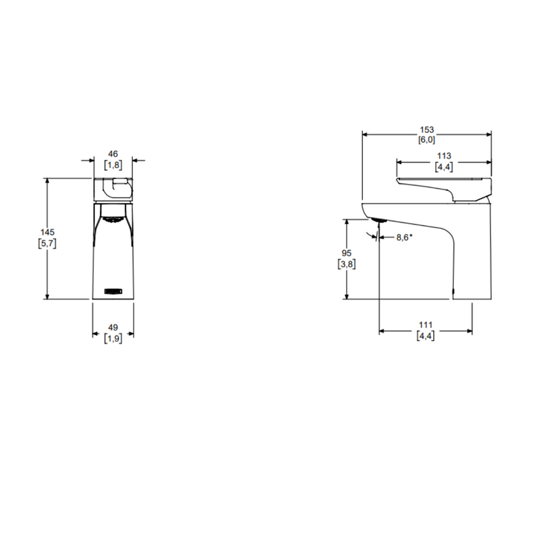 LLAVE MONOMANDO BAJO PARA LAVABO LUSITANIA LUS-100