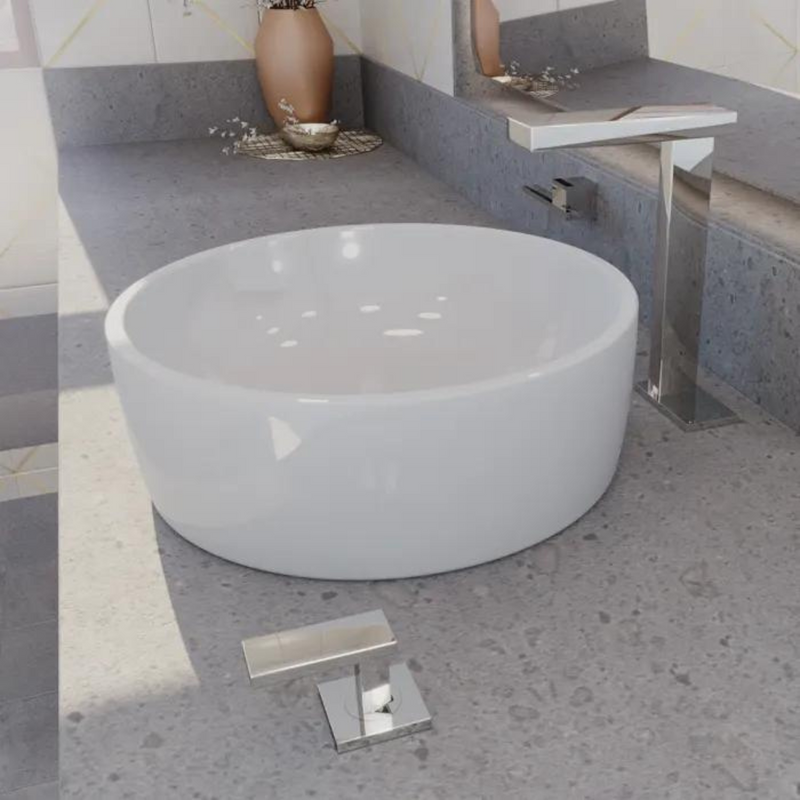 Lavabo de sobreponer sin rebosadero morea blanco