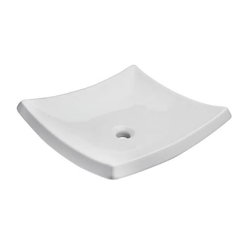 Lavabo de sobreponer sin rebosadero trazzo blanco