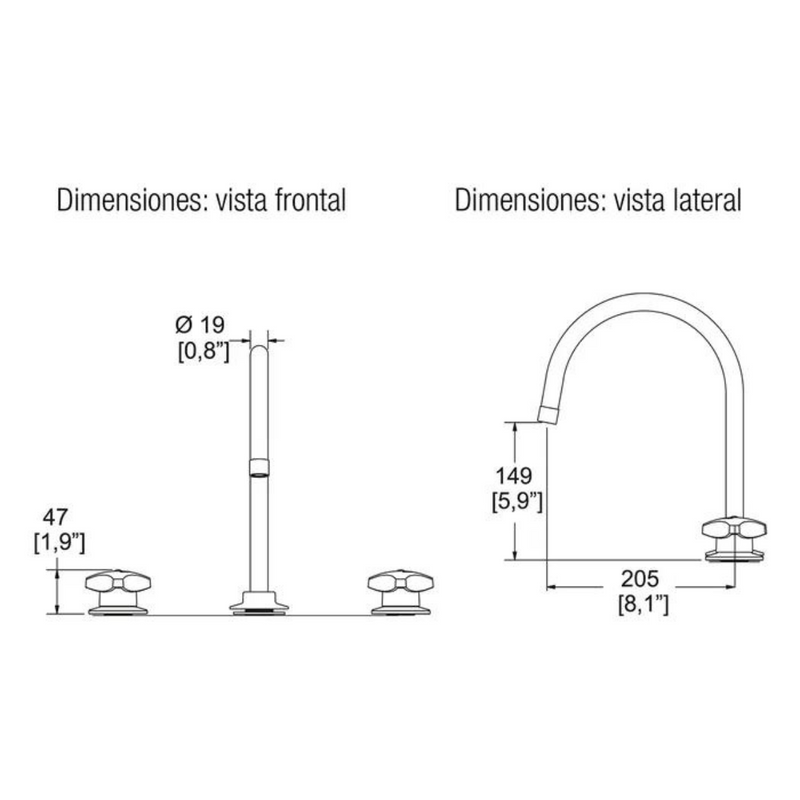 Mezcladora de cocina cuello giratorio ME-302 cromo