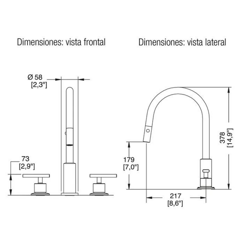 Mezcladora de cocina cabezal retractil ME-303 cromo
