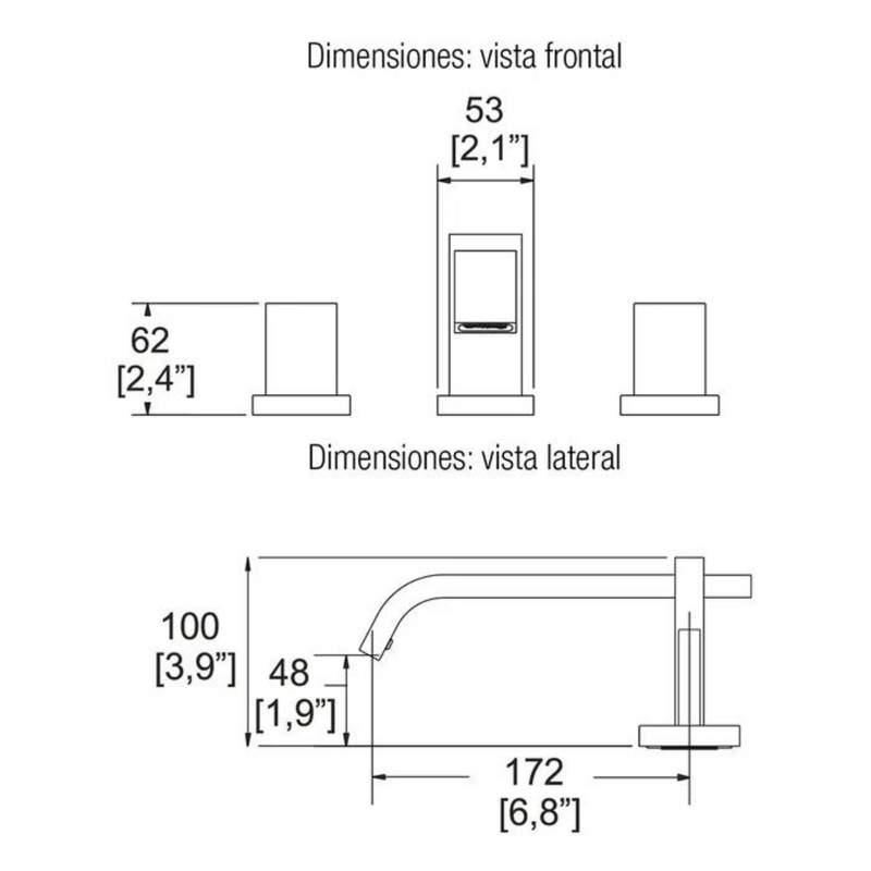MEZCLADORA PARA LAVABO CON CONTRA Y MANERALES MP-1000