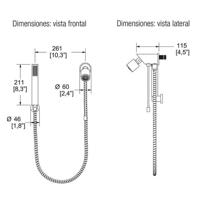 Regadera manual con desviador RM12-H101 cromo