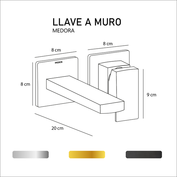Llave a muro Moen línea Medora para Lavabo TS6832