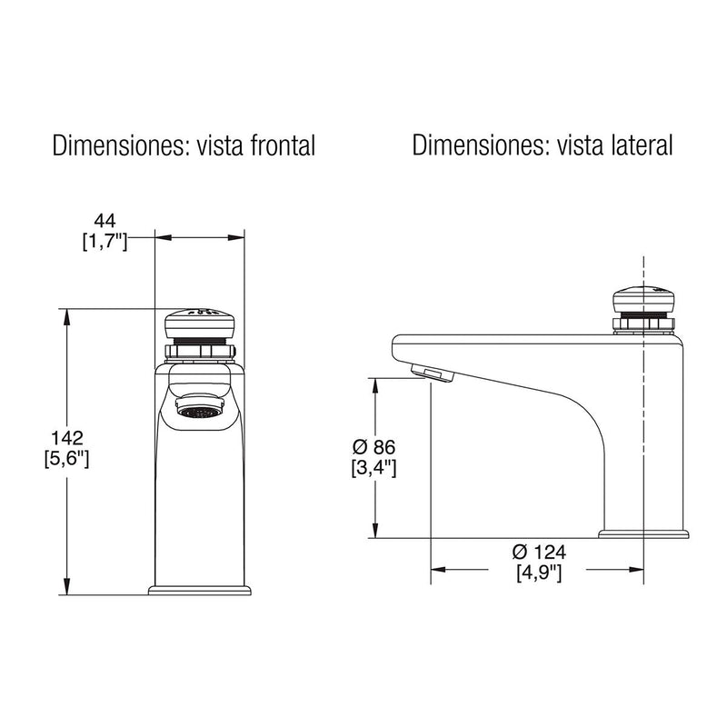 Llave temporizadora de push para lavabo TV-122 cromo