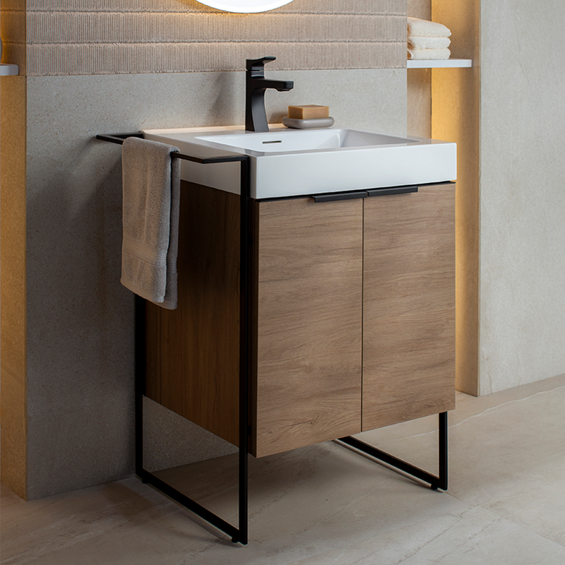 GABINETE TOCADOR PARA BAÑO CASTAÑO