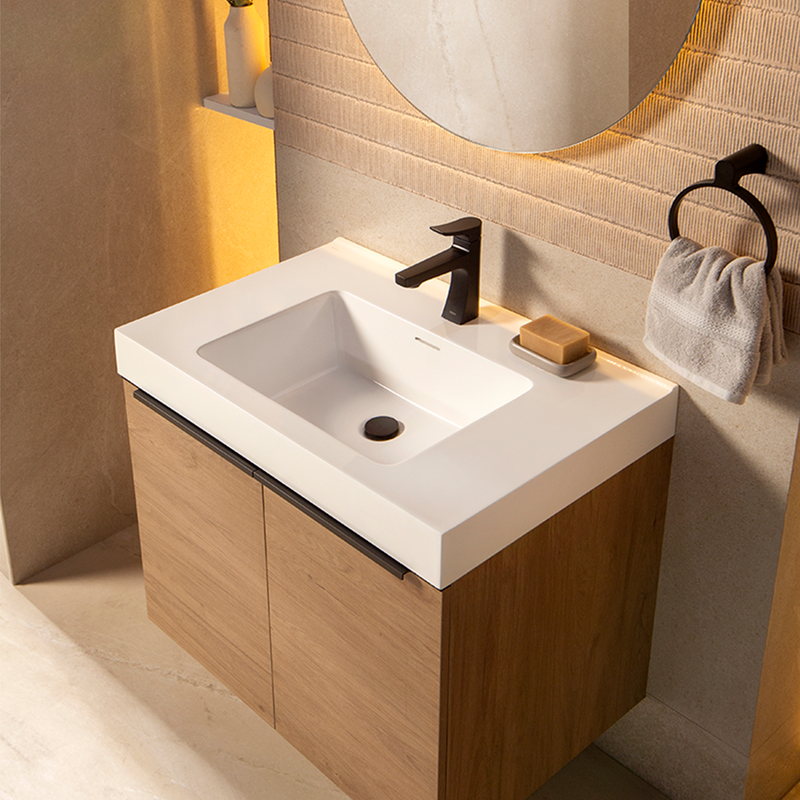 GABINETE TOCADOR PARA BAÑO CASTAÑO