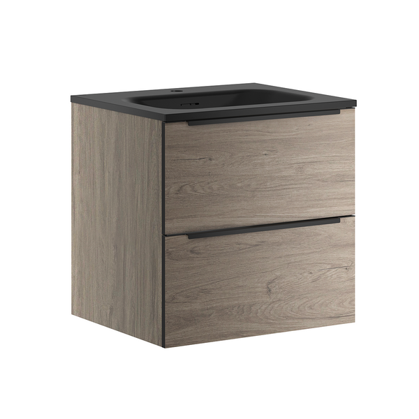 GABINETE TOCADOR PARA BAÑO GRIS ROBLE