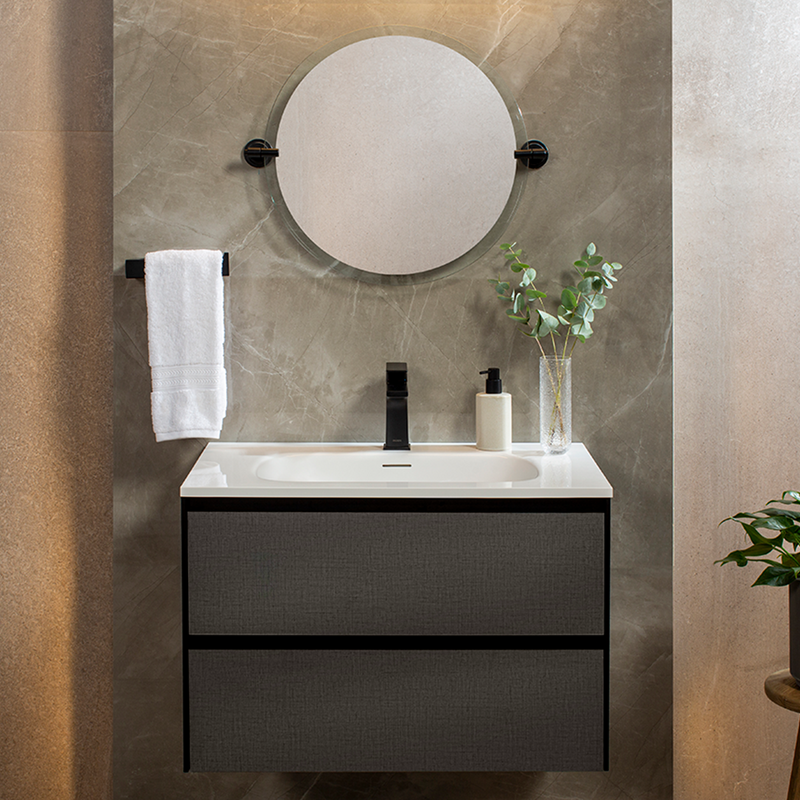 GABINETE TOCADOR PARA BAÑO GRIS OXFORD