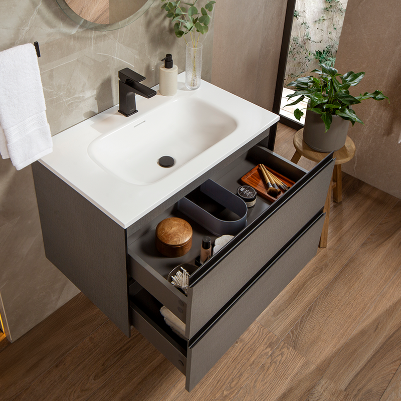 GABINETE TOCADOR PARA BAÑO GRIS OXFORD