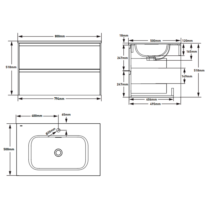 GABINETE TOCADOR PARA BAÑO GRIS OXFORD